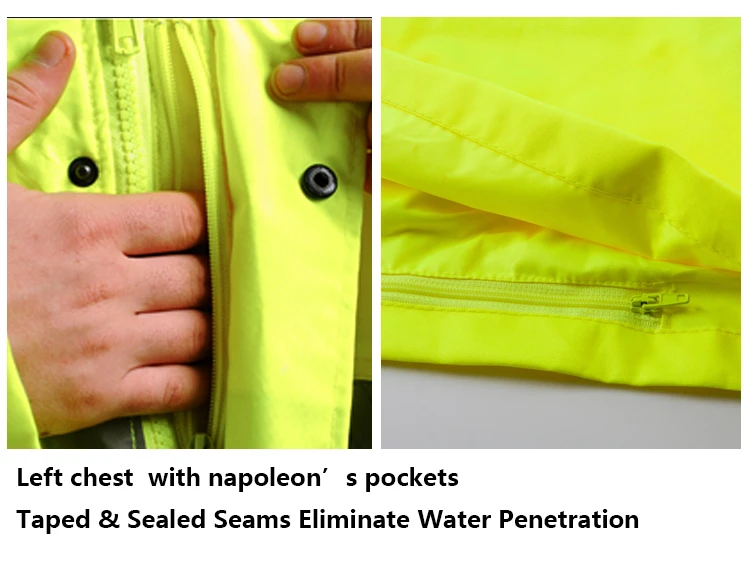 EN471 ANSI/SEA 107 Hi vis двухцветная водонепроницаемая куртка для парка безопасности со светоотражающей лентой оранжевая рабочая одежда зимняя куртка