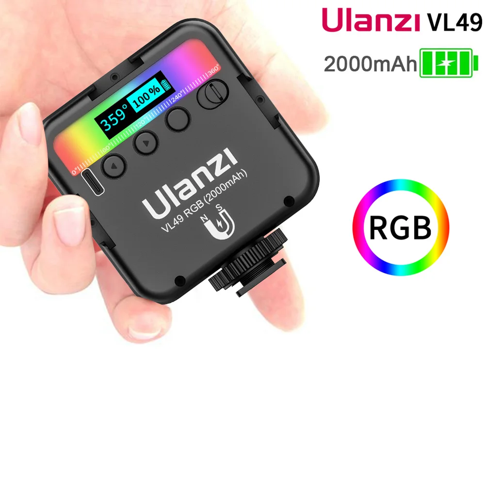 Ulanzi VL49 мини RGB видео светильник ing для фотографического светильник ing Vlog заполнить светильник Smartphone DSLR Портативный карман светильник