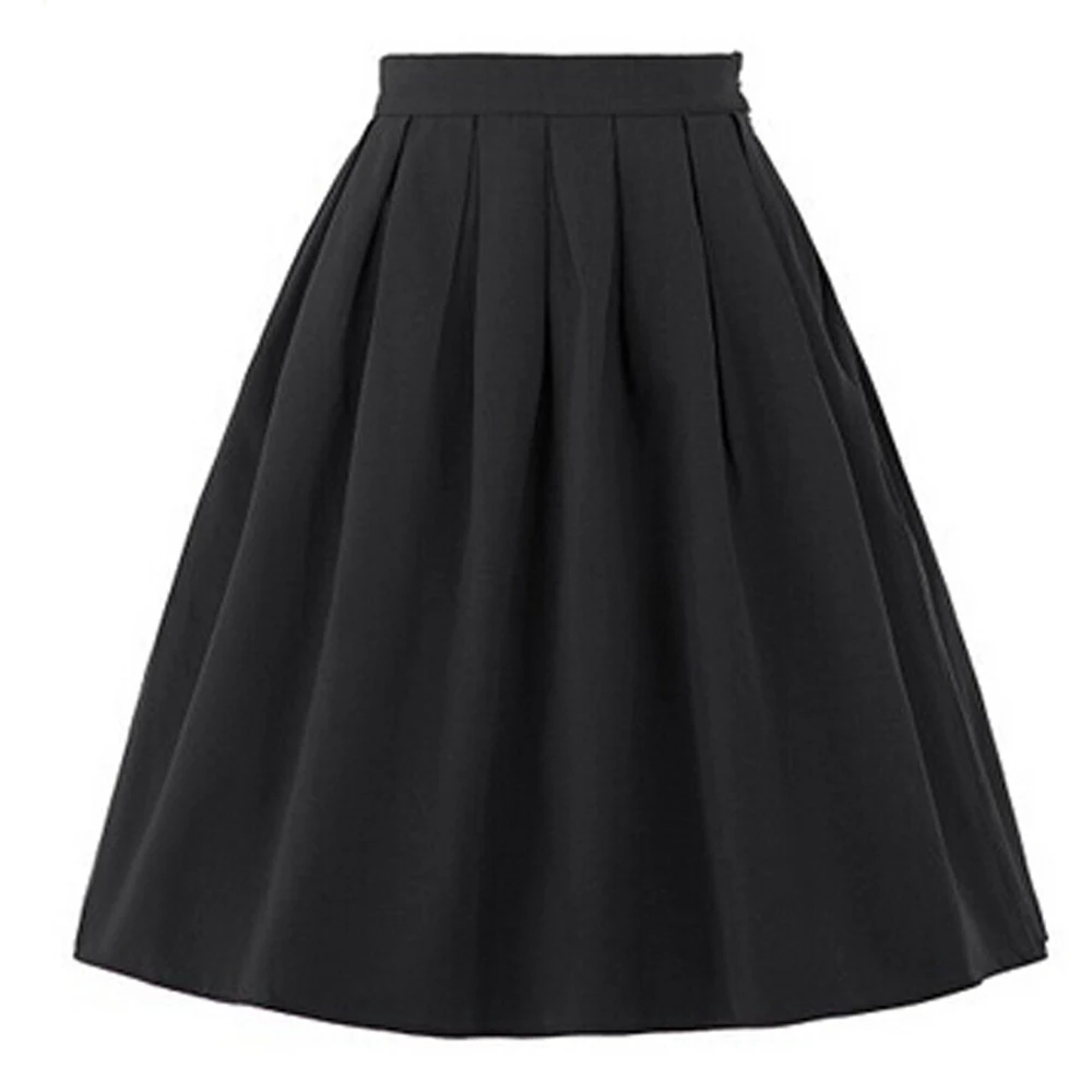 

SISHION Retro Vintage Style Woman Skirts VD1680 Summer Knee Length harajuku Black Pleated Tennis Skirts faldas