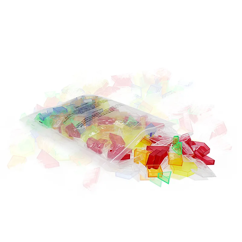 Rompecabezas 3D de 180 piezas para ni&ntilde;os, juguete educativo Montessori, geom&eacute;trico, con forma de Color arco&iacute;ris, transparente, DIY, juguetes de aprendizaje-3