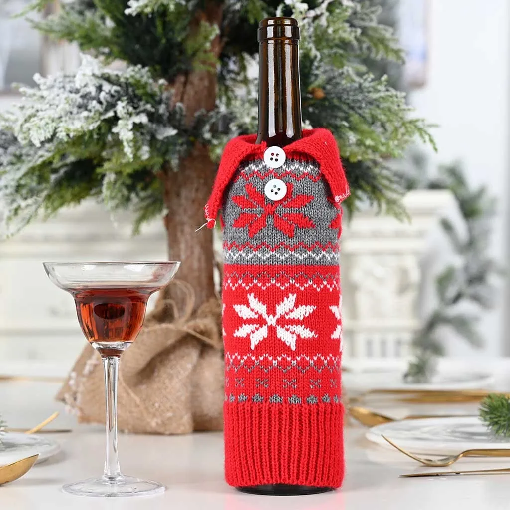 Merry Christmas Santa Wine чехол для бутылки Xmas Festival вечерние декор стола красное вино