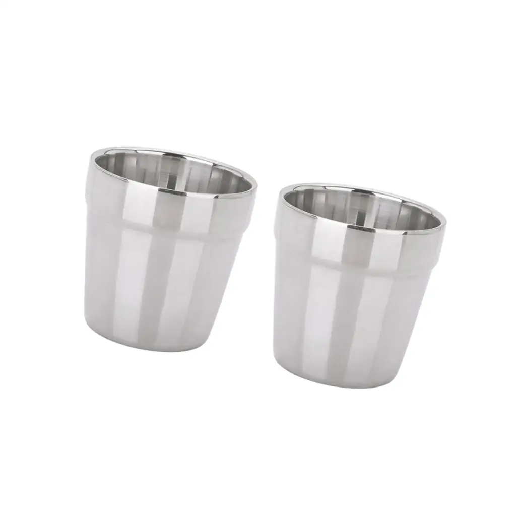 Нержавеющая сталь мини Дубль Слои Отдых на природе для путешествий и дома чашка