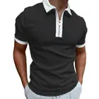 Мужская рубашка-поло с коротким рукавом, с отложным воротником