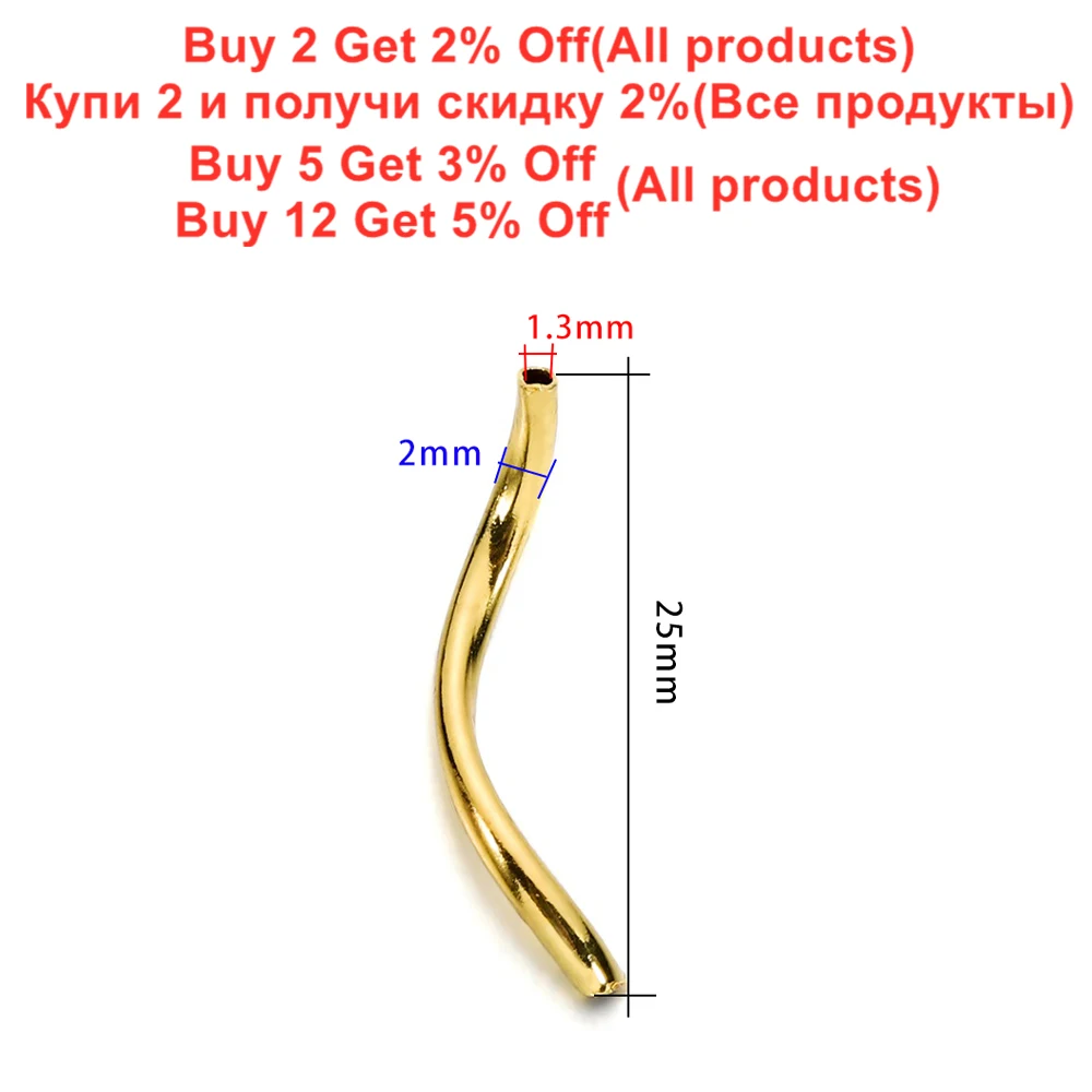 100 шт./лот медные изогнутые пробки разделительные бусины обжимные концевые