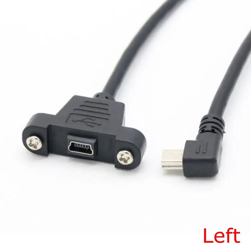 Удлинительный мини-кабель с левым и правым углом 30 см mini USB B 5 контактов 2 0 дюйма