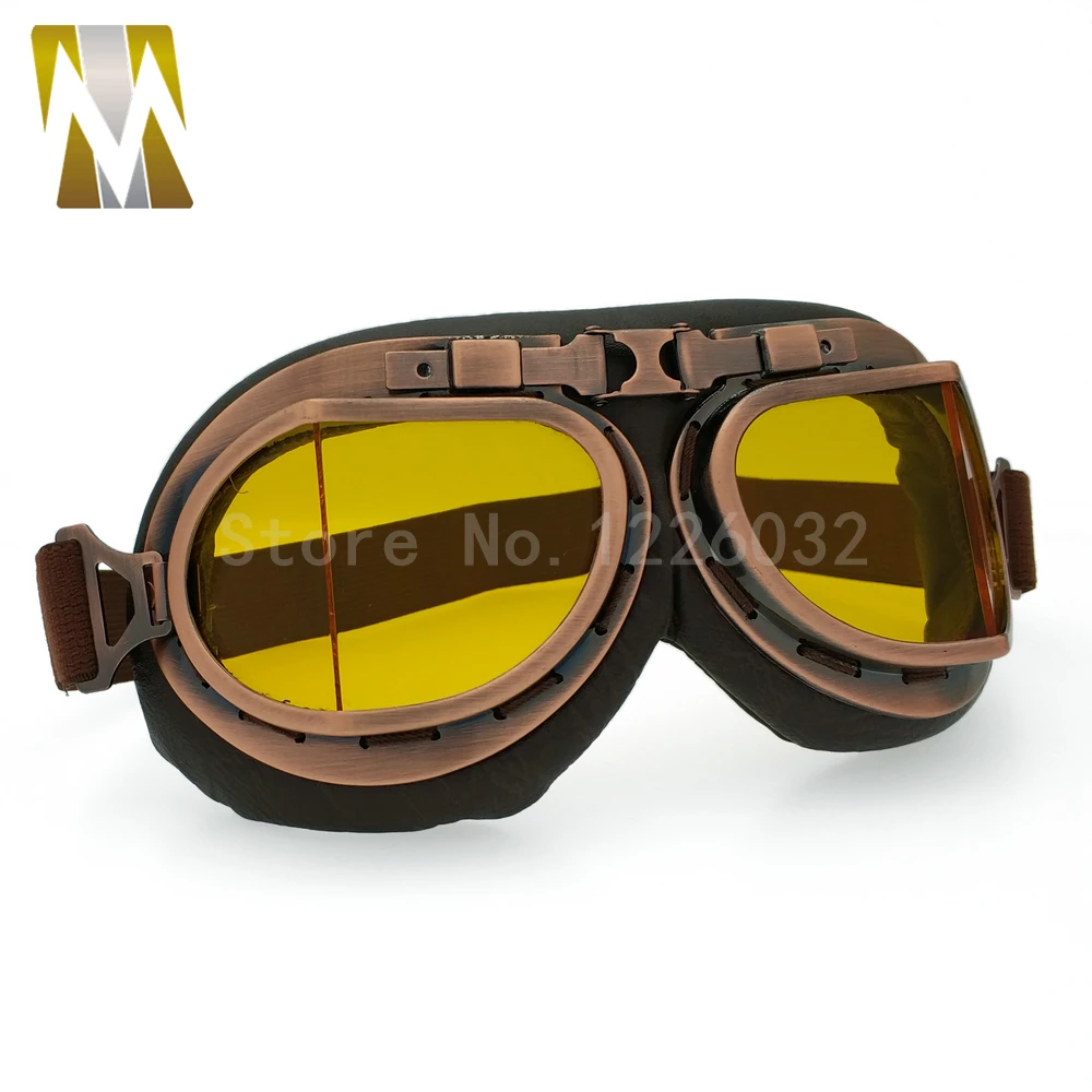 Классические очки бронзового цвета винтажные для мотоцикла байкерского