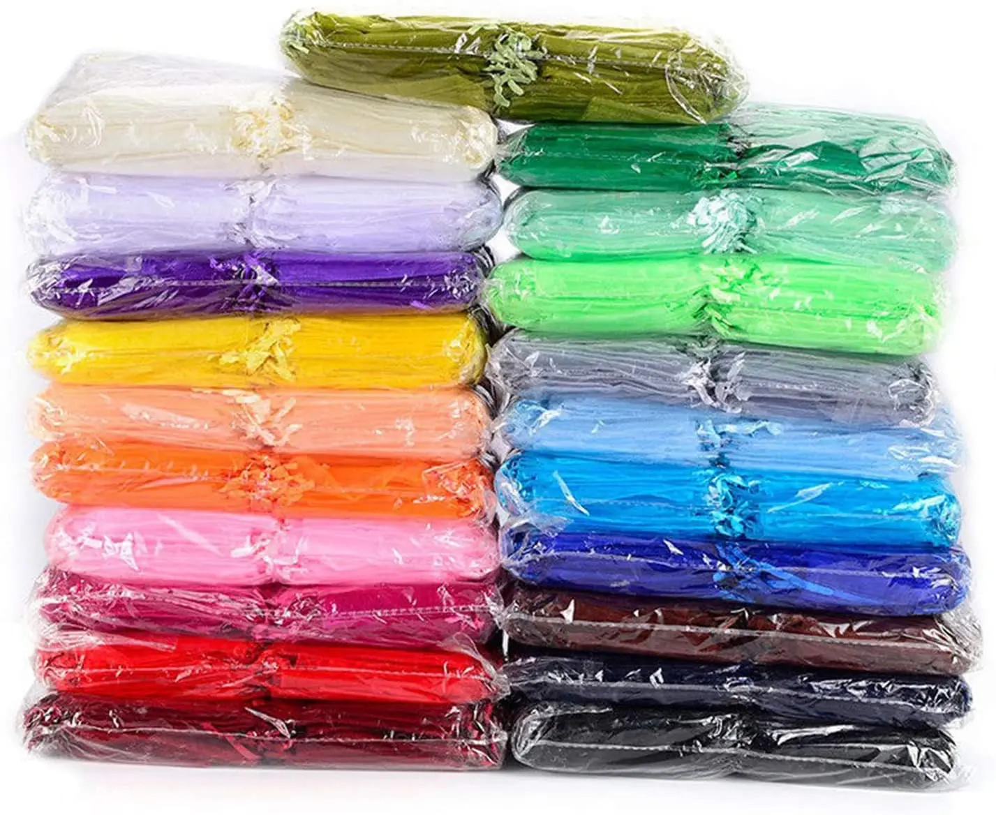 

100 pcs/lot Wedding Party Christmas Favor Gifts Candy Storage Bags Mesh Sheer Organza Bags Drawstring Pouches Present Bag