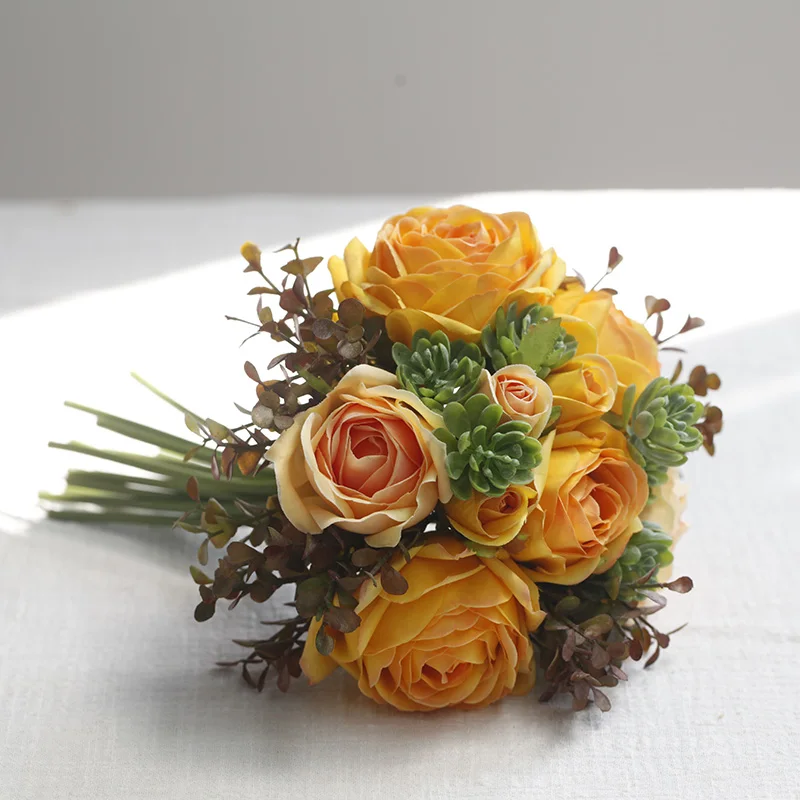 1лот Искусственные букеты роз из шелка для дома, вечеринок, ужинов, свадеб, фотосессий.