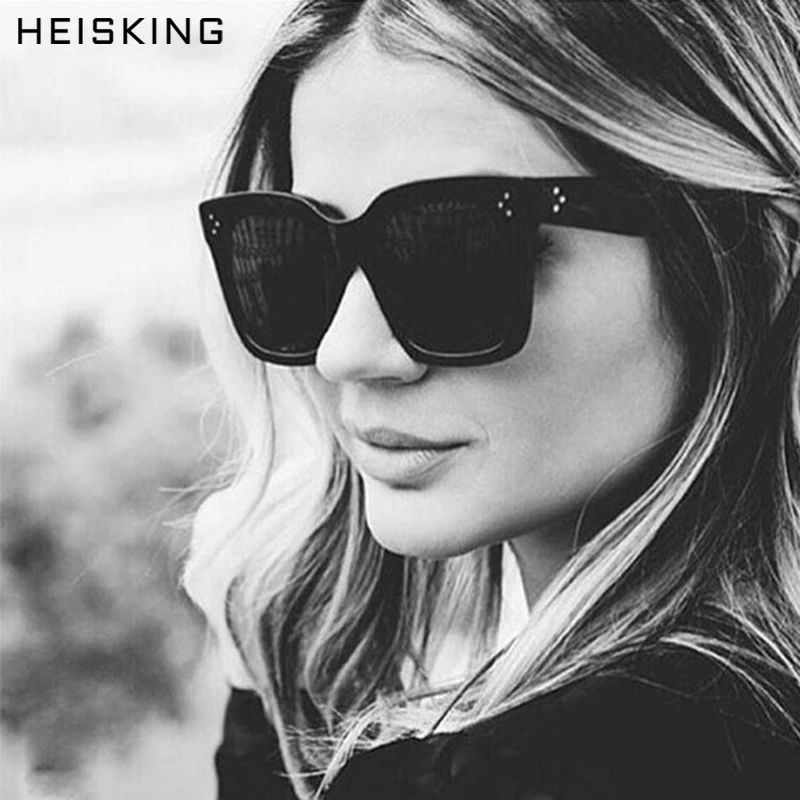 

HEISKING 2020 Square Fashion Luxury Sunglasses Women Brand Designer Man Glasses Classic Vintage UV400 Outdoor Oculos De Sol