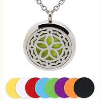 bofee flower hollow stainless steel essential oil locket aromatherapy diffuser necklace pendant perfume with felt pads jewelry