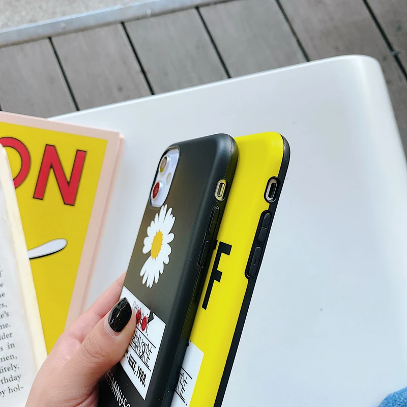 Ins корейский модный бренд Peaceminusone цветок для iPhone 11pro xs max xr ix i8 i7 plus силиконовый