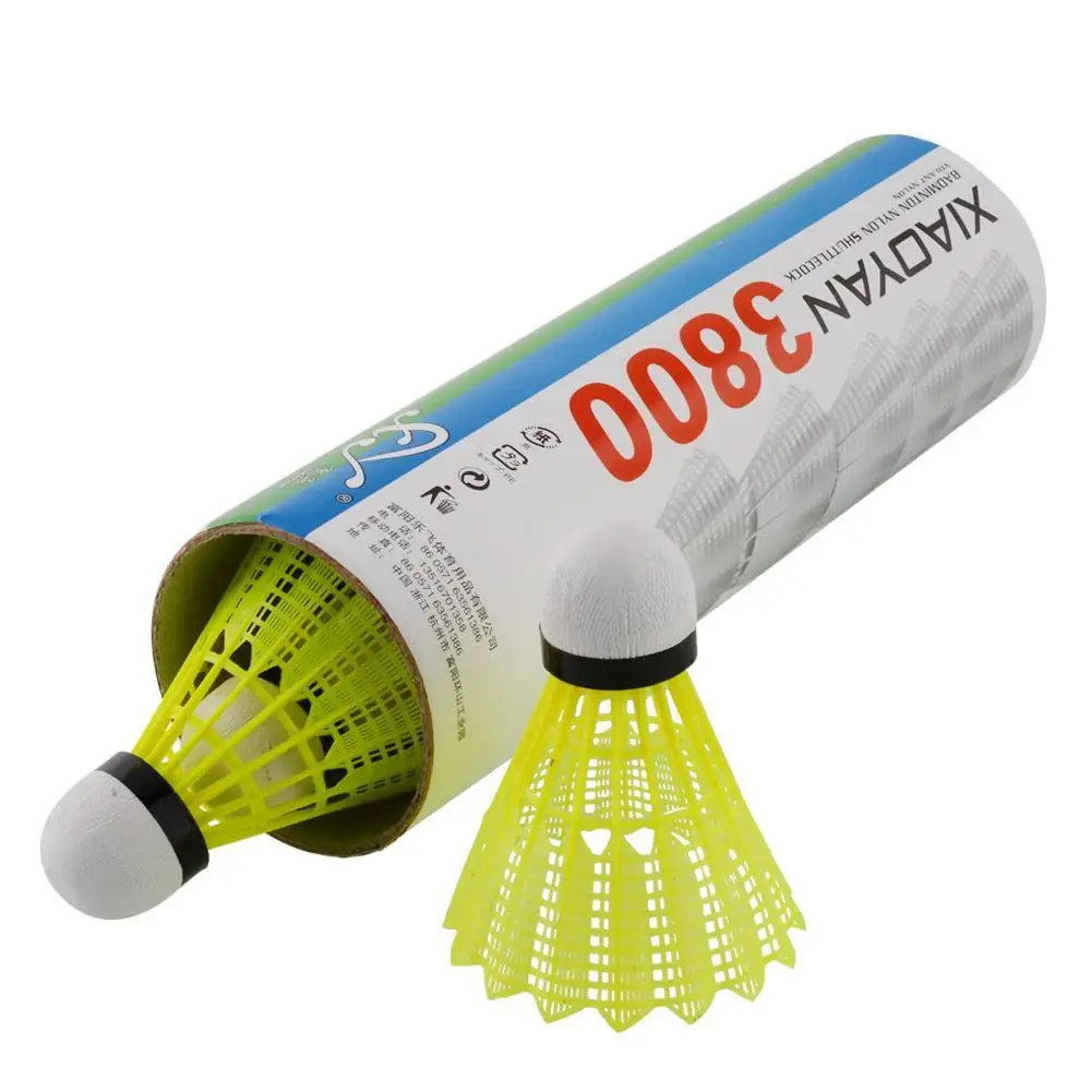 

6pcs Train Gym Yellow Nylon Shuttlecocks Badminton Ball Outdoor Sport Plastic
