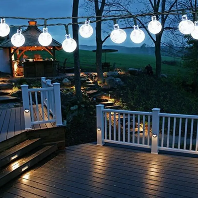 

2021 New Elegant 30 LED Crystal Ball Solar String Lights Waterproof Indoor Outdoor Decor