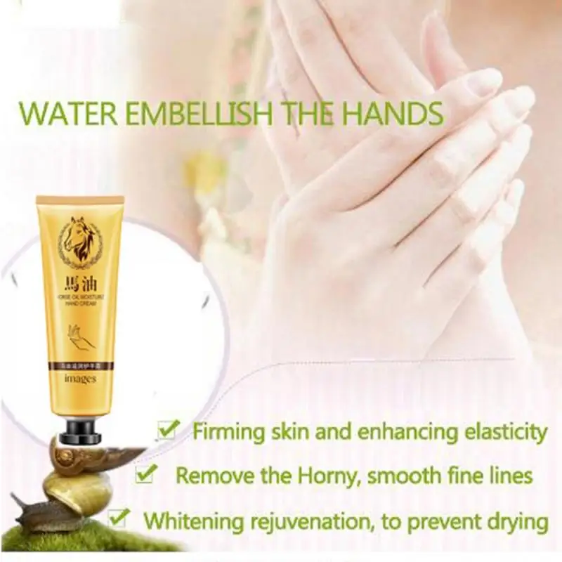 1P CHot Sale Horse Oil Repair Hand Cream Anti-Aging Alcohol-free Moisturizing Whitening TSLM1 |