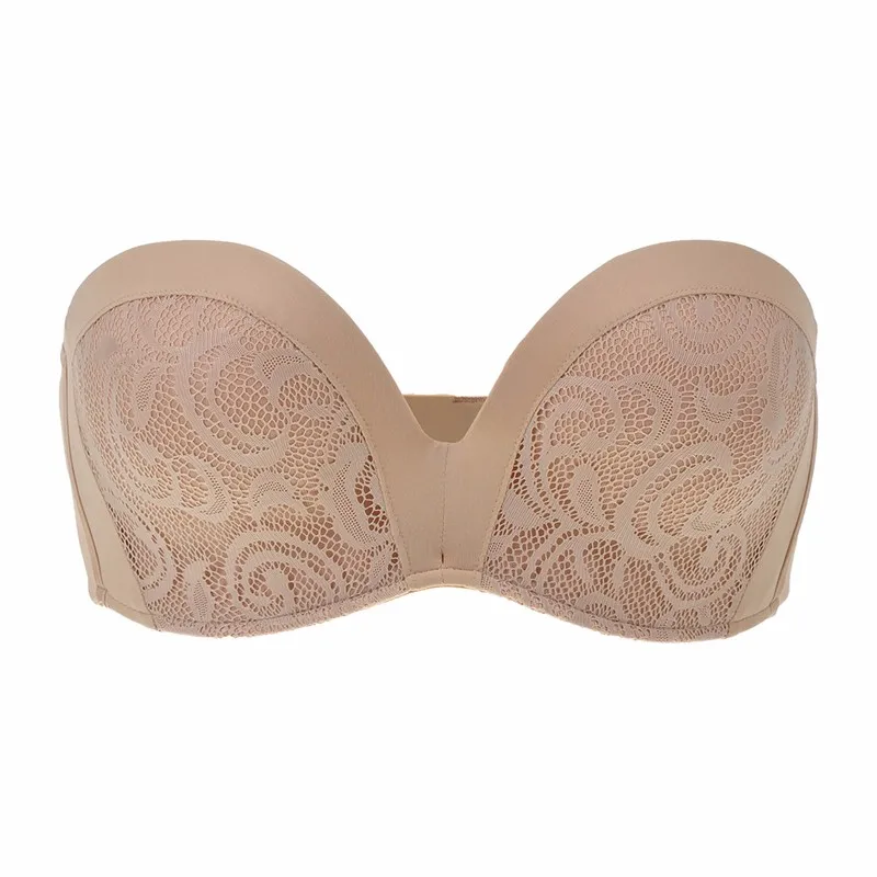 Прямая поставка Женский Противоскользящий бюстгальтер без бретелек в форме