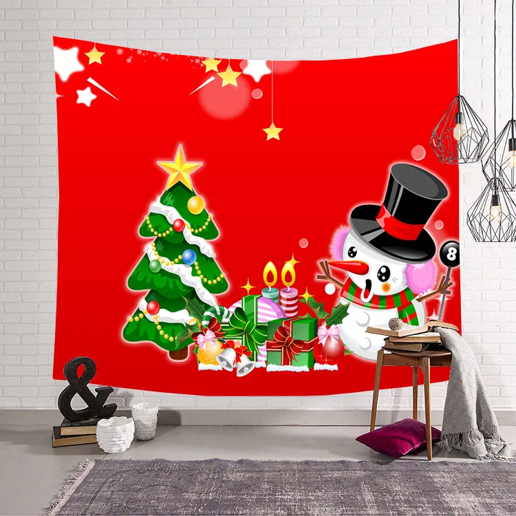 

Square Merry Christmas pattern Blanket Tapestry 3D Printed Tapestrying Rectangular Home Decor Wall Hanging style-3