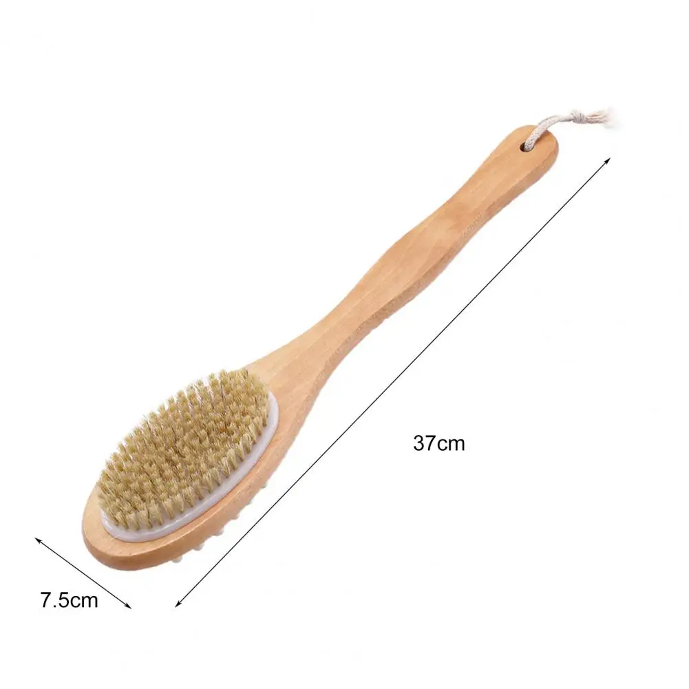 

Shower Tool Natural Easy Storage Wood Double-sided Massage Bath Brush for Bathroom