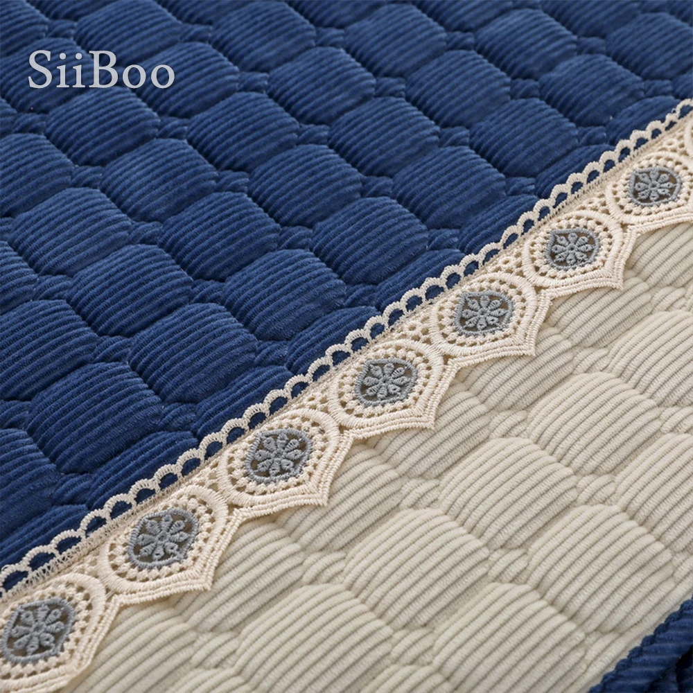 

siiboo 2020 corduroy patched color sofa cover non slippery dot on back Coussin de canap en velours ctel sp6271