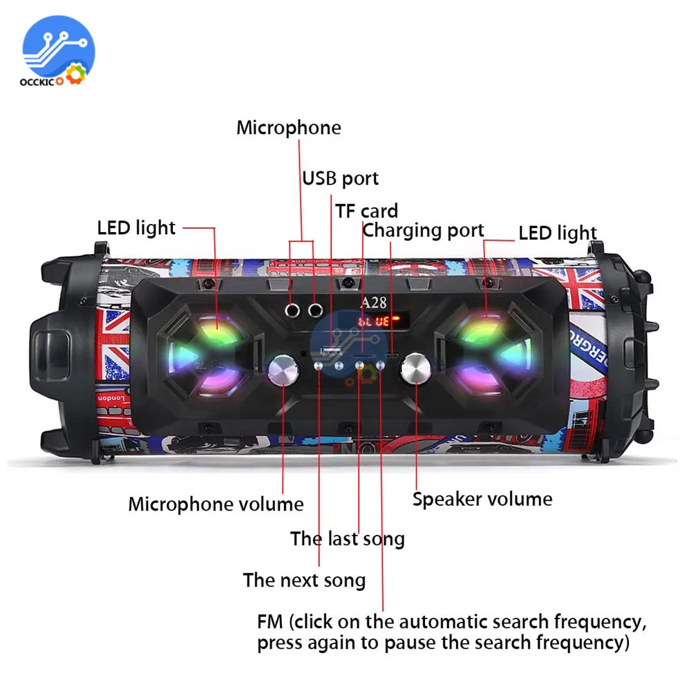 Hi-Fi портативная Bluetooth-Колонка 4 2 FM-радио 3D звук объемный стерео Громкий бас