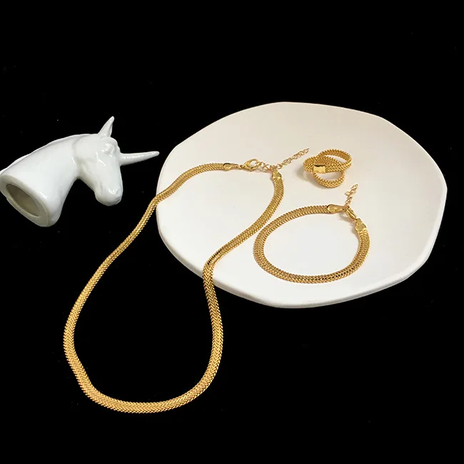 Ожерелье цепочка в стиле панк для женщин новинка уличная мода Золотая медная