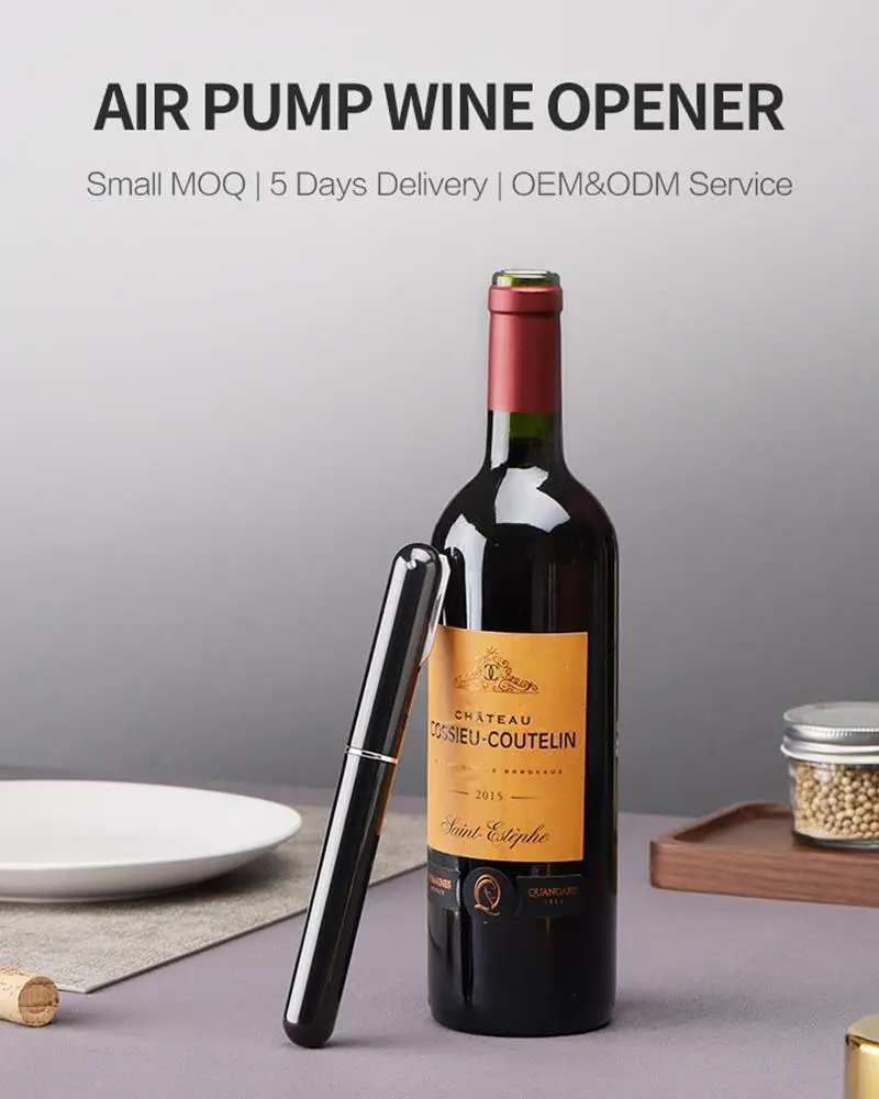 

Enhanced Air Pump 2in1 Wine Bottle Opener Stainless Steel Pin Cork Remover Pneumatic Corkscrew Kitchen Tool Bar Accessories