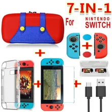 6 in 1 Game Accessories Set For Nintend Switch For Switch lite Travel Carry Bag Screen Protector cover joy-con Case Charge Cable