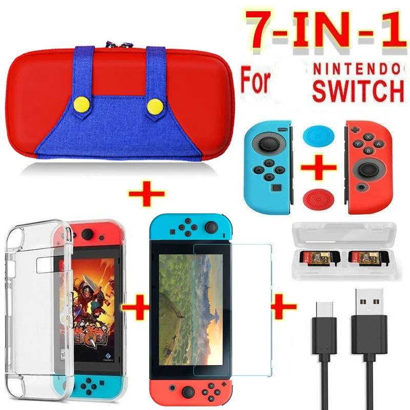 Набор игровых аксессуаров 6 в 1 для Nintendo Switch Для lite дорожная сумка защитная крышка