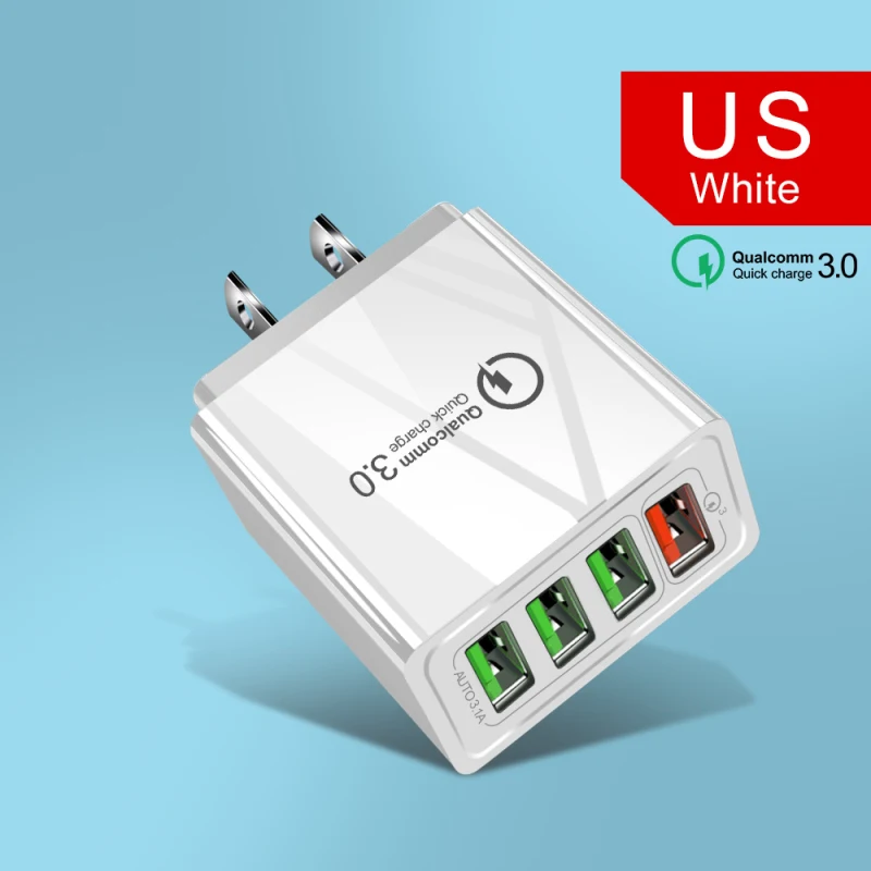 4 порта USB для быстрой зарядки 3 0 портативное настенное зарядное устройство