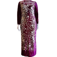 dubai design african robe velvet material spangle long sleeves big elastic arabia dress