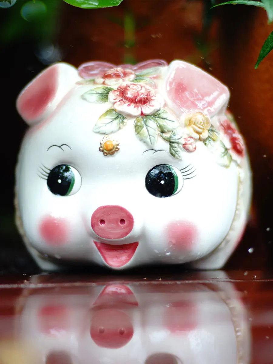 Керамическая Милая свинья копилка для животных Детская креативная большая