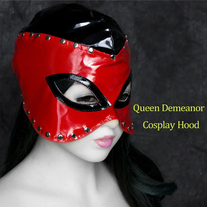 Открытый глаз кожа сексуальная маска БДСМ бондаж капот Косплей взрослые игры