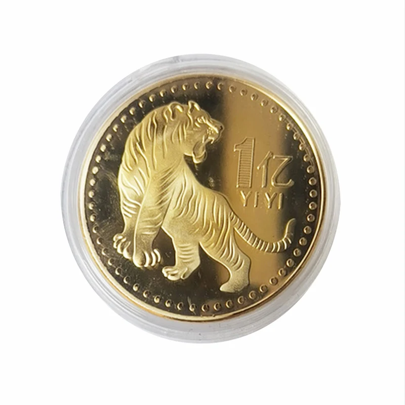 

2022 Tiger Commemorative Gold Coin Souvenirs For Home Decor Collectible Coins Chinese New Year Decorations Gifts