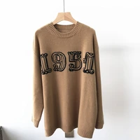 fashion 100 cashmere women sweater 2021 winter women new style jacquard o neck long sleeve loose mid length knit