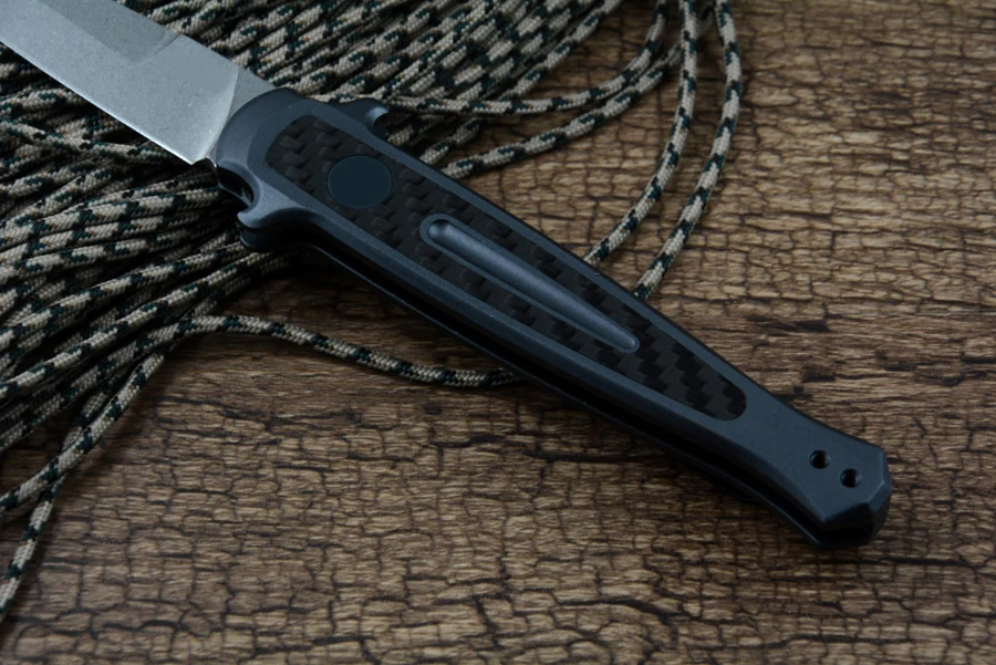 Online Y-START Launch 8 Pisau Lipat Aluminium + Serat Karbon Menangani Pisau Saku Taktis Berkemah Alat Pemotong EDC