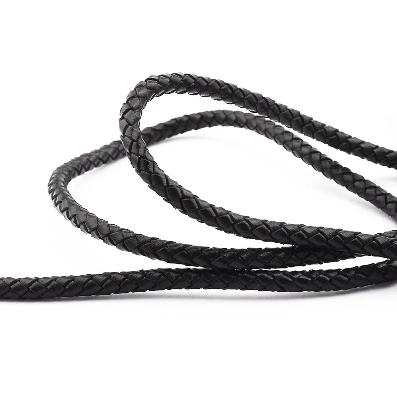 1 м 5 мм круглый плетеный Плетеный шнур из натуральной кожи для самостоятельного