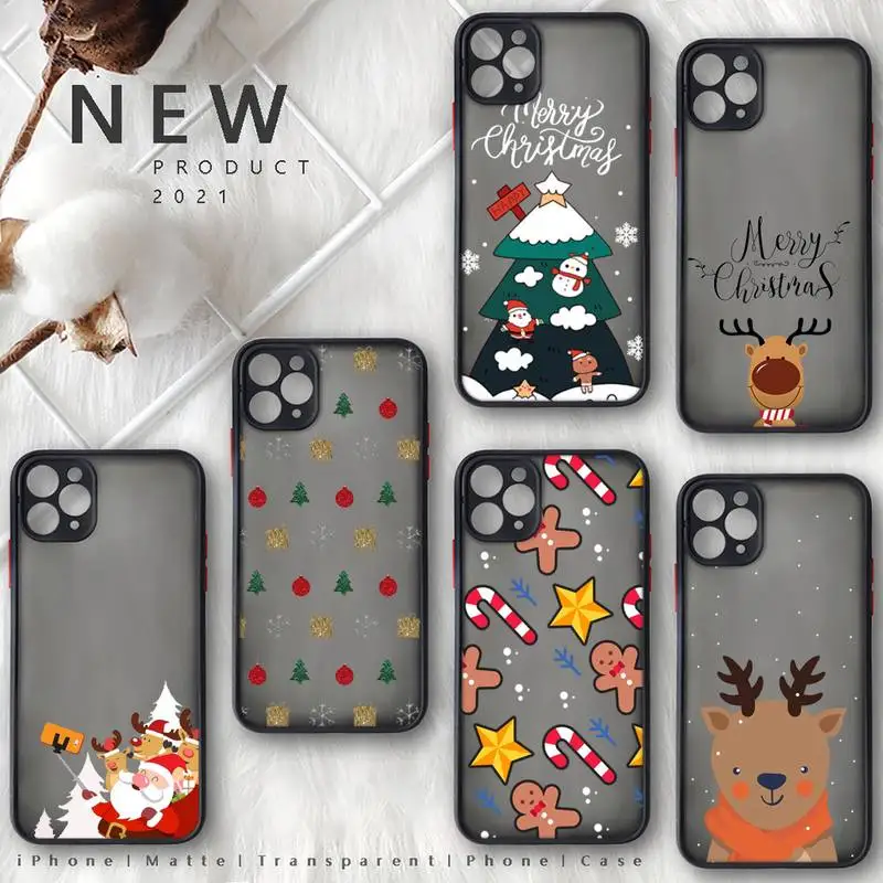 

Merry Christmas Santa Claus Phone Case matte transparent For iphone 7 8 11 12 plus mini x xs xr pro max cover