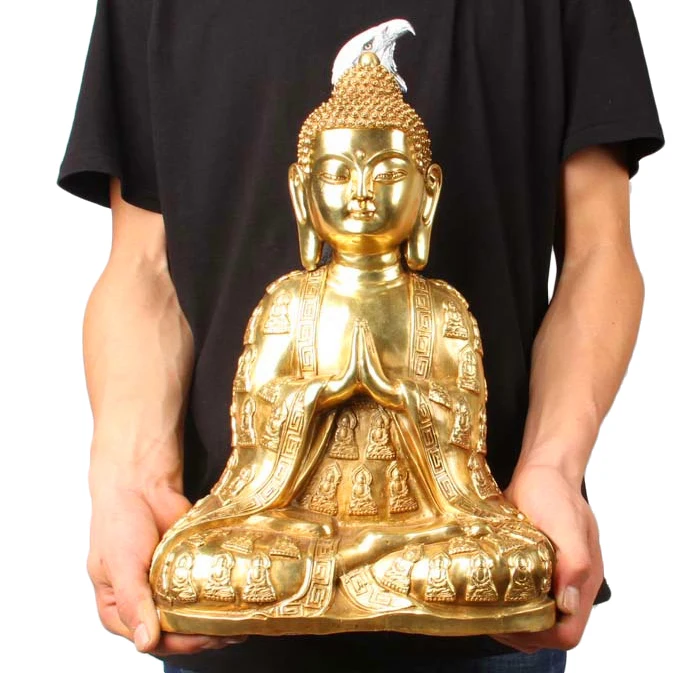 

LAOJUNLU Bronze Pure Copper Crafts Sakyamuni Buddha Ornaments