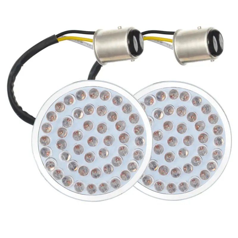 

Front Turn Signal Lights Rear Turn Signal Lights Inserts Lens For Harley 2Inch LED 1157 Top Sale