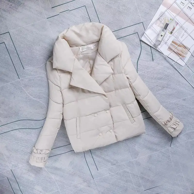 

Короткое хлопковое пальто для женщин, новинка 2020, Зимняя парка, куртка, женская одежда, двубортный Пуховик из хлопка, Женская куртка с подкла...