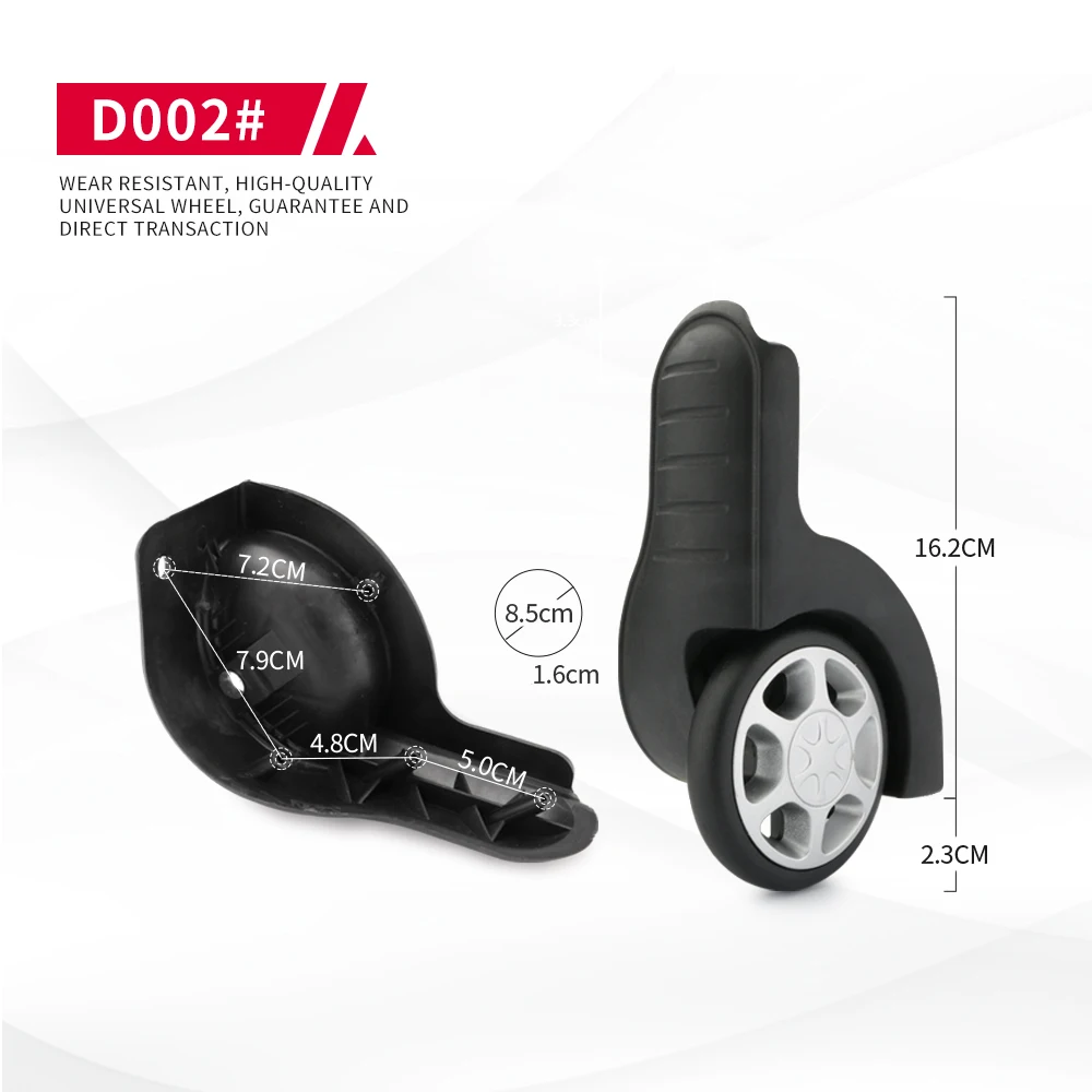 DiLong D002 Luggage Wheels Replacement Practical Deluxe With Repair Tool Wear-resistant Flexible Durable Rubber Casters
