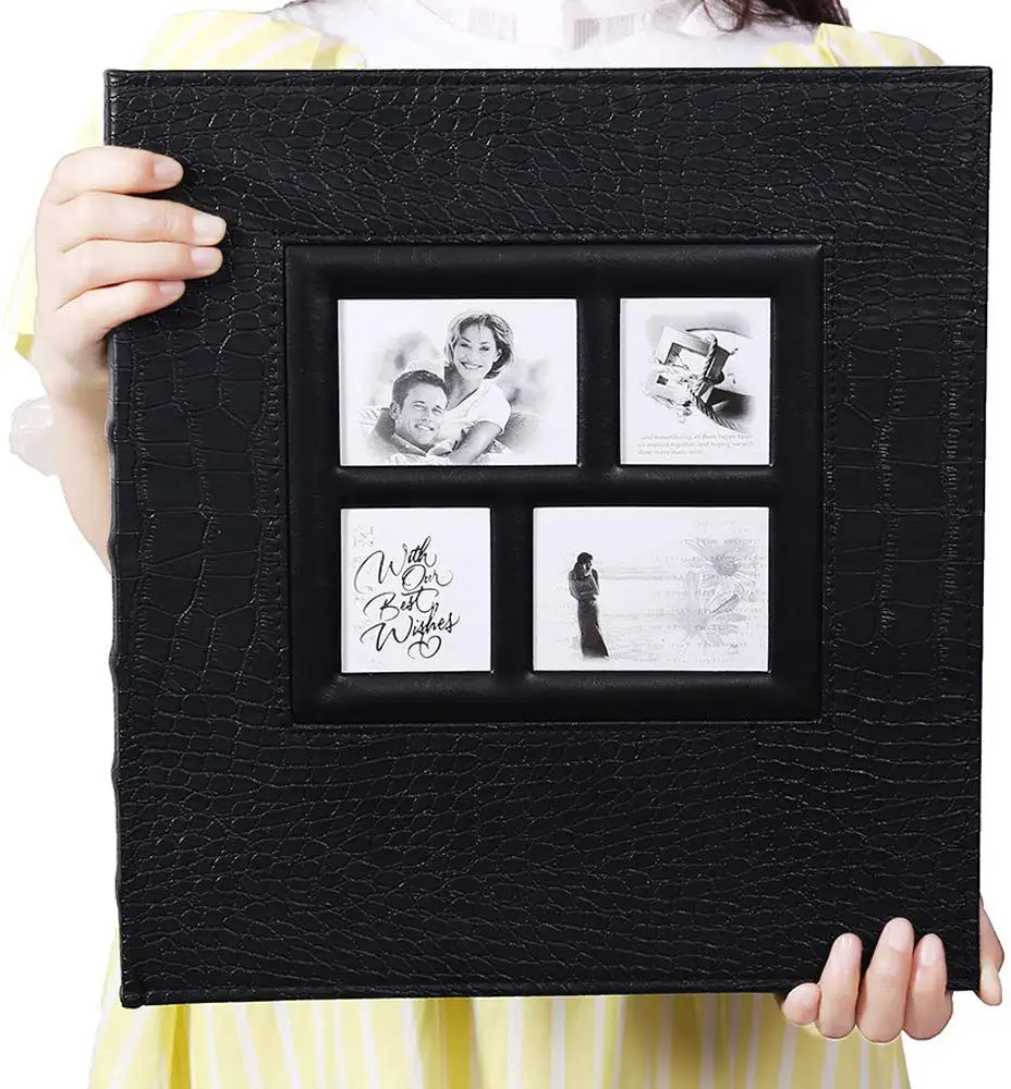 Фото приблизительно для 400 карманов 4x6 фотографии кожаный чехол с очень большой