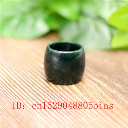 Натуральное черно-зеленое кольцо из нефрита китайский джадеит амулет обсидиан
