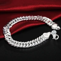 10mm husband bracelets gifts authentic 925 sterling silver women chain bracelet fashion mens jewelry handsome men bracelet