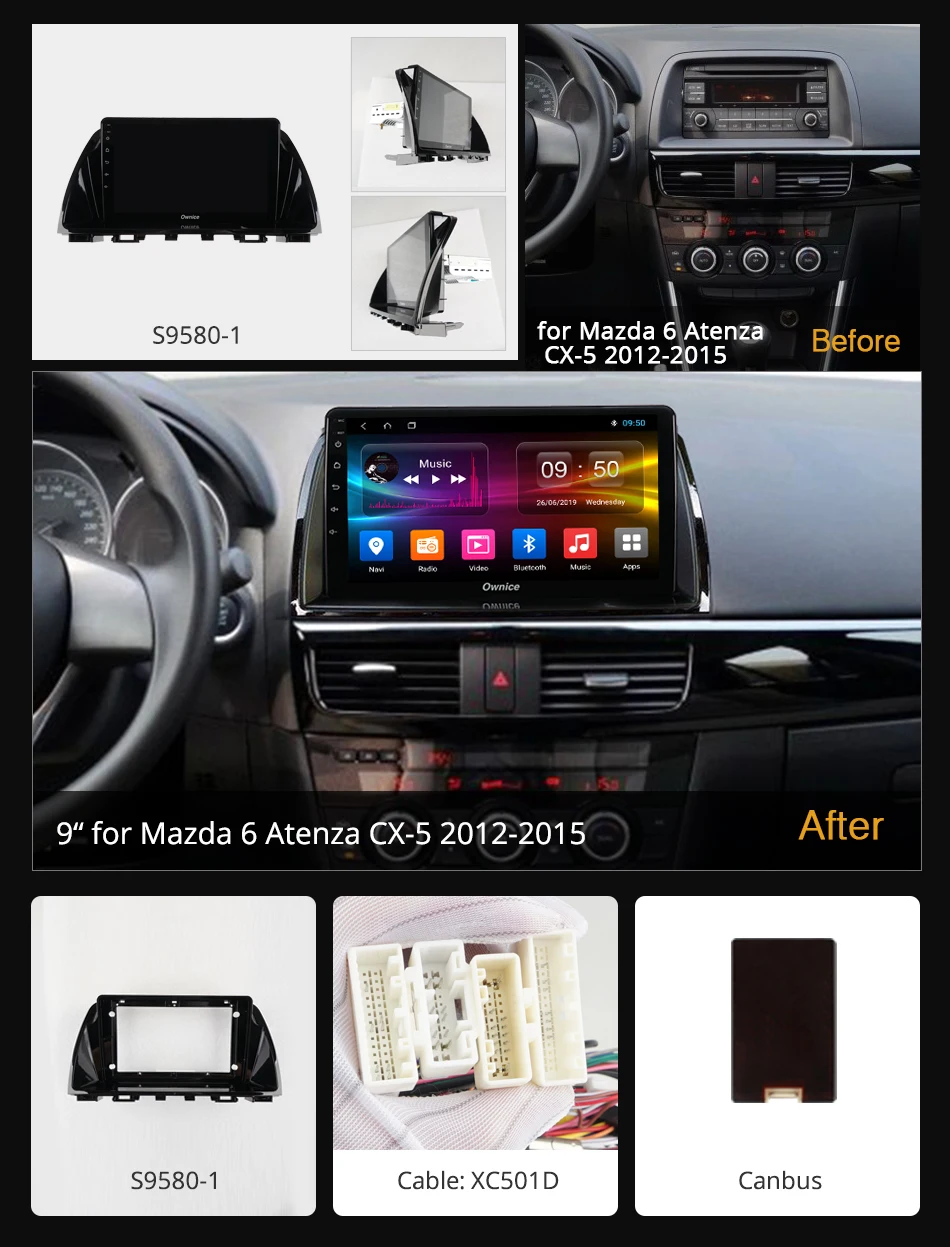 Ownice Android 9 0 автомобиль радио для Mazda 6 Atenza CX-5 2012 2013 2014 2015 2016 мультимедиа плеер DSP