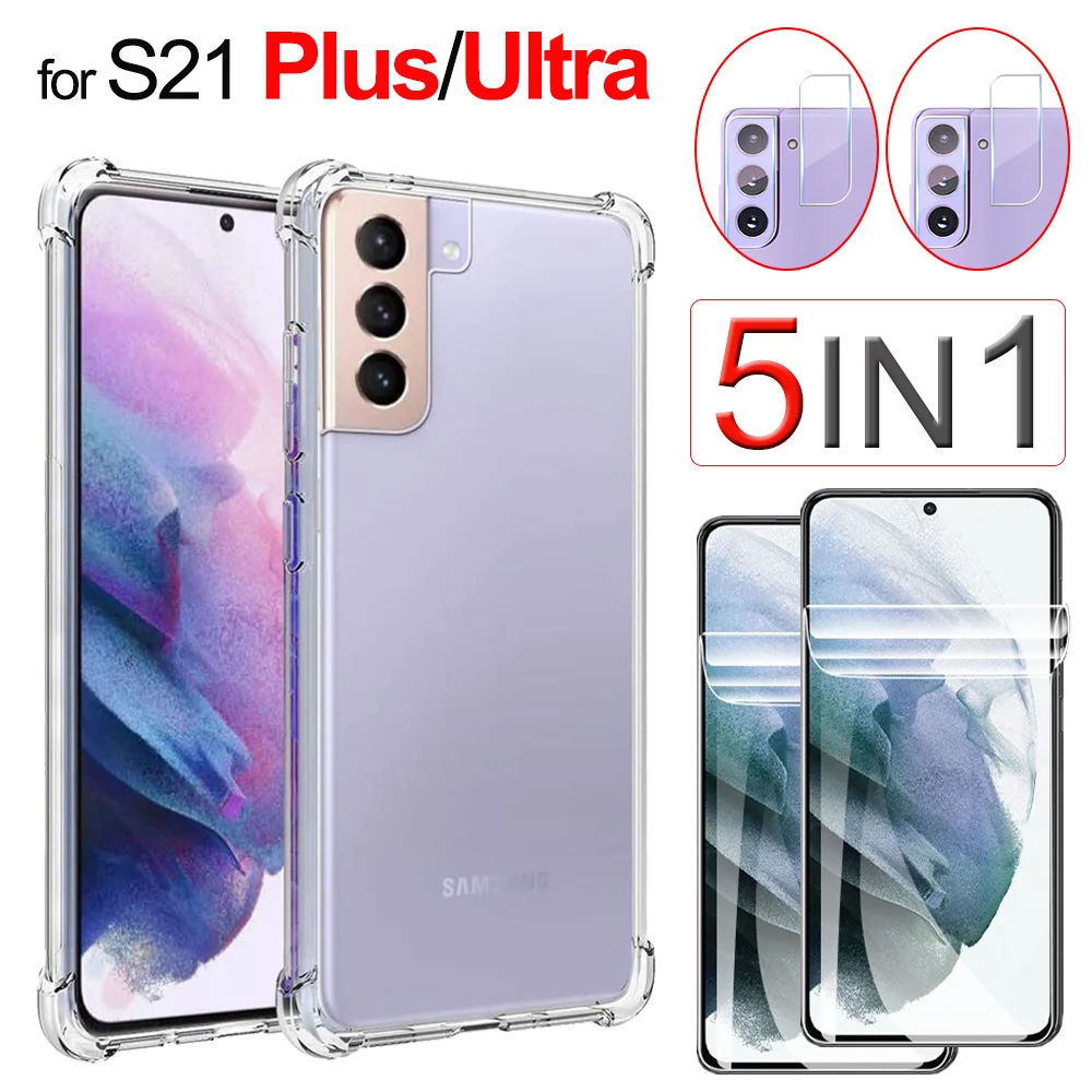 

S21 Plus Case Shockproof Cover for Samsung Galaxy S21 Plus Case Clear S21Plus S21Ultra Hydrogel Film Silicone Cover Samsung S 21