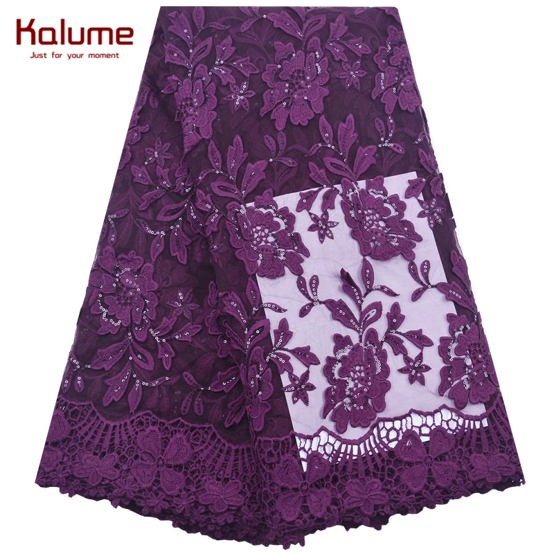 Белая африканская кружевная ткань Kalume 3D цветочное мягкое свадебное платье
