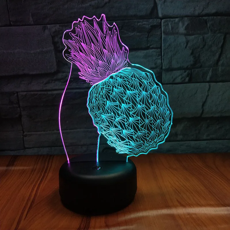 Colorful 3d led Night Lights Touch Switch usb Table Lamp Pineapple Home Bedroom Bar Office Decoration Lighting Kids Sleep | Лампы и