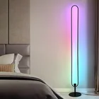 Современная напольная лампа RGB, светодиодный светильник для гостиной, комнатный декор для спальни, Минималистичная атмосфера, цветные стоячие светильники с дистанционным управлением