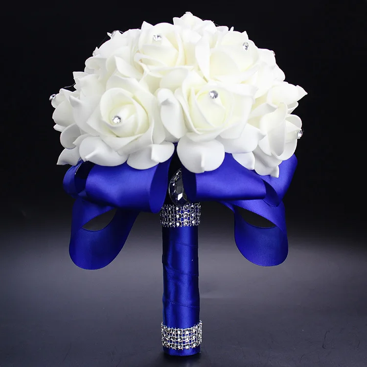 Hot Wedding Flowers Bridal Bouquets Ribbon Artificial Wedding Bouquet Romantic