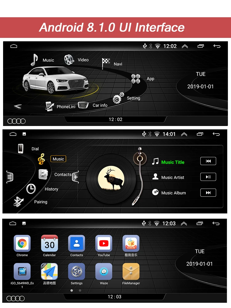 Автотоп 10,2" ips автомобильный DVD gps плеер Android 8,1 для Audi A4 A5 S4 S5 2009- автомобильный Радио Мультимедиа gps навигация WiFi BT SWC